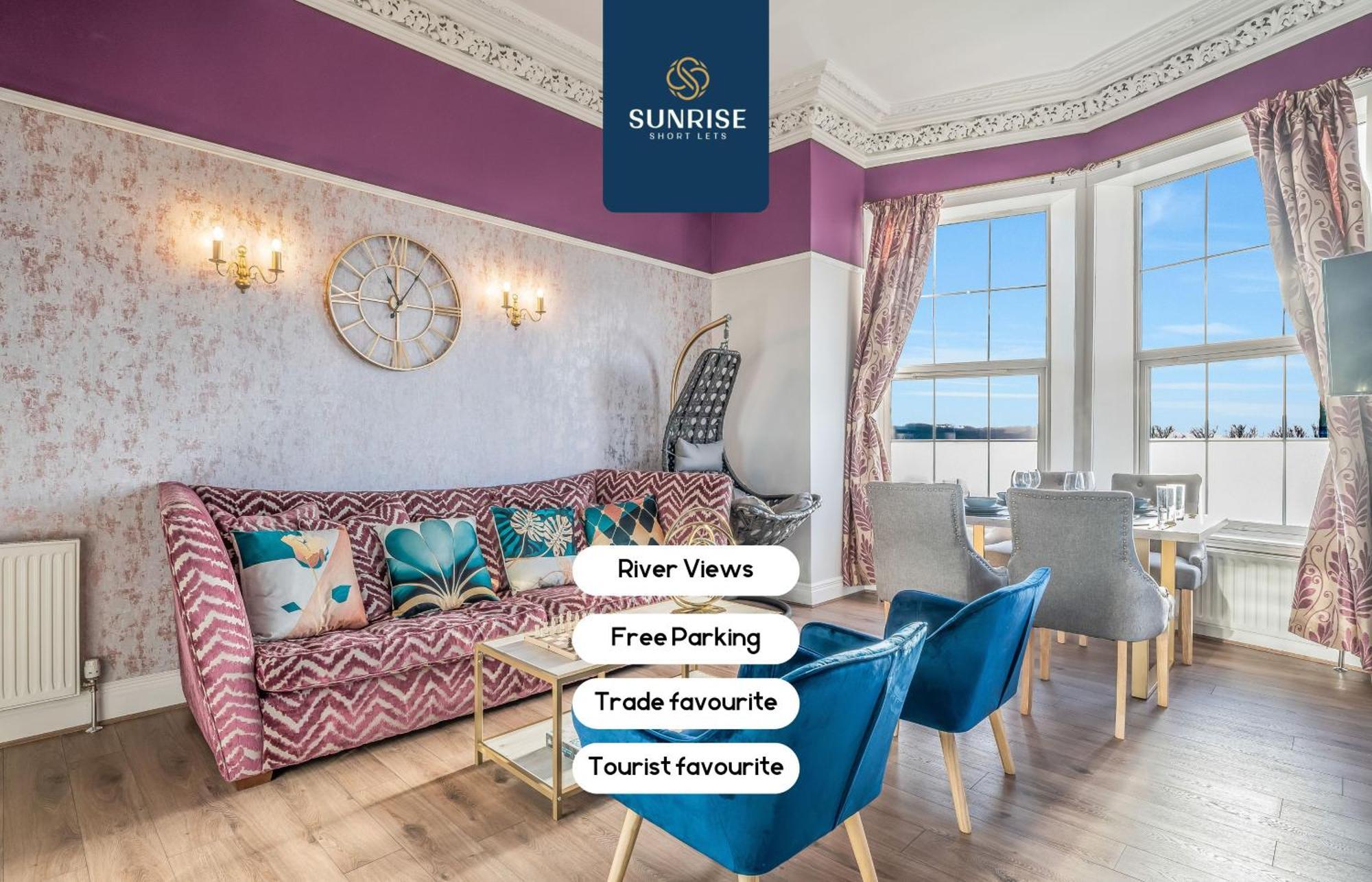 Presidential Apartment, Family Home, Luxury Bedrooms, 2 Rooms, 1 King Bed, 2 Single Beds, Free Wifi, Free Parking, Tourists, Business Travelers, Relocation, Beautiful River Views, - Long Stays, Invoice And Reduced Price Are Only Via Sunrise Short Let Dundee Exteriér fotografie